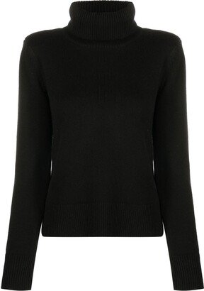 Roll-Neck Ribbed-Trim Jumper