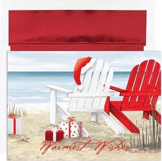 Masterpiece Studios Warmest Wishes Beach Chairs Greetings, 16 Cards/Foil Lined Envelopes (870600)