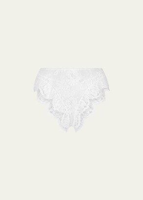 High-Cut Scalloped Floral Lace Briefs