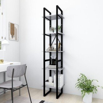 5-Tier Book Cabinet Concrete Gray 15.7