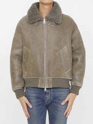 Shearling bomber jacket-AA