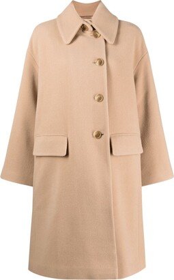 Wool Single-Breasted Coat-AE