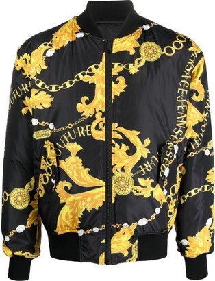 Baroque-Print Bomber Jacket