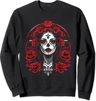 De Los Muertos Sugar Skull Women De Los Muertos La Catrina Day of the Dead Sugar Skull Women Sweatshirt