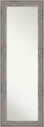 Non-Beveled Wood Full Length On The Door Mirror - Regis Frame - Regis Barnwood Grey - Outer Size: 19 x 53 in