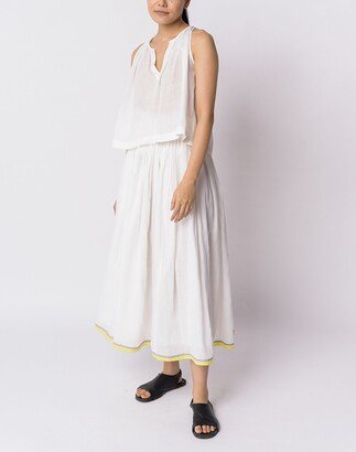 World of Crow Pearl white pull-on skirt