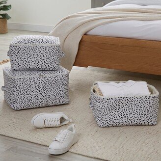 Dunelm Set of 3 Fabric Storage Bags Dotty White Black and white