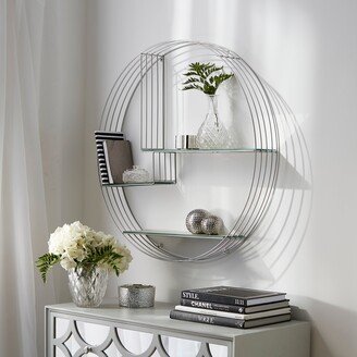 Dunelm Smart Industrial Silver Circle Shelf 80cm Mirrored Silver