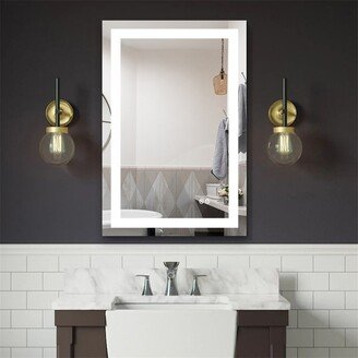 BESTCOSTY LED Lighted Bathroom Mirror with 3 Colors Light and Touch Button-AA