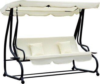 3 Seater Swing Chair for Outdoor with Adjustable Canopy