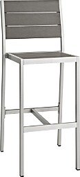 Shore Outdoor Patio Aluminum Armless Bar Stool