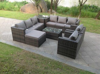 Fimous Rattn Garden Furniture Sofa Set Rectangular Coffee Table Lounge Sofa C