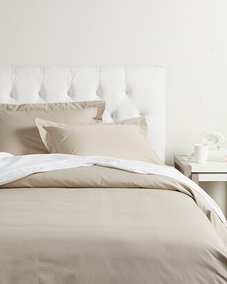 Solid 300 Thread Count Cotton Percale Duvet Cover Set-AB