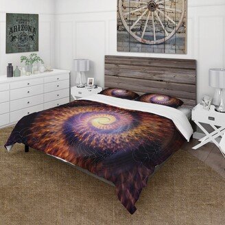 Designart 'Spiral Fractal Geometry XII' Modern Duvet Cover Set