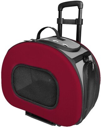 'Final Destination' Airline Approved 2-in-1 Tough-Shell Wheeled Collapsible Travel Fashion Pet Dog Carrier Crate
