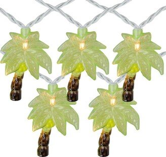 Northlight 10-Count Green Tropical Palm Tree Outdoor Patio String Light Set, 7.25ft White Wire