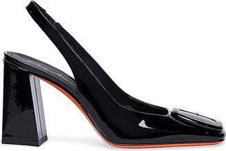 Peaches 85MM Patent Leather Slingback Pumps