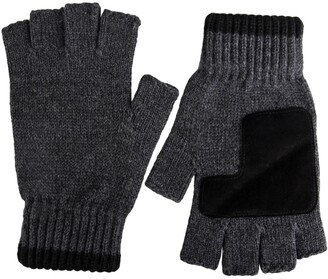 Men's Classic Fingerless Marled Knit Gloves