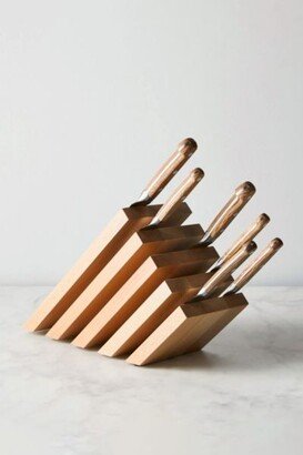 Slanted Beechwood Magnetic Knife Block