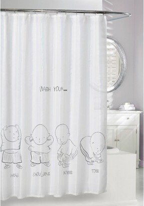 Head and Shoulders Shower Curtain Gray/White