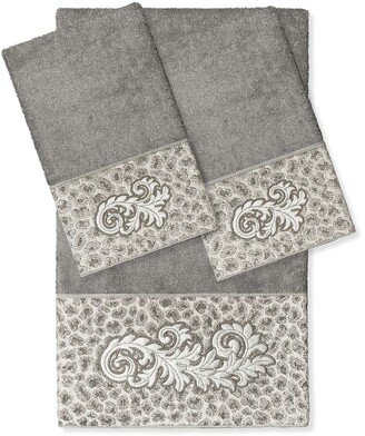 April 3-Piece Embellished Towel - Dark Gray