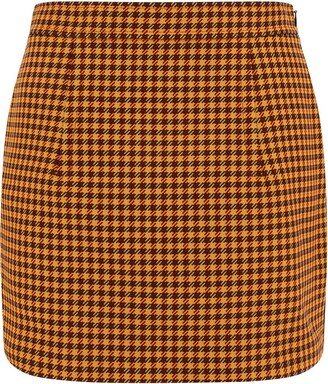 High-Waisted Checked Mini Skirt