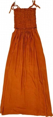 Pink Haley Evelyn Side Split Skirt With Matching Tube Top Set In Terracotta