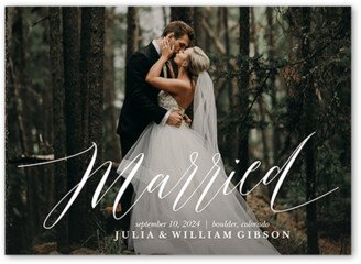 Wedding Announcements: Wedded Love Wedding Announcement, White, 5X7, Luxe Double-Thick Cardstock, Square