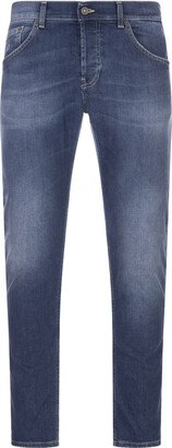 Mius Slim Fit Jeans In Medium Blue Stretch Denim