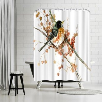 71 x 74 Shower Curtain, American Robin 2 by Suren Nersisyan