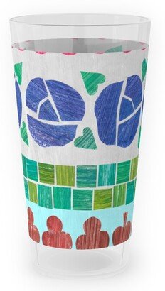 Outdoor Pint Glasses: Abstract Wildflowers & Shapes - Multi Outdoor Pint Glass, Multicolor