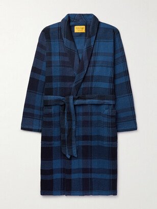 Original Madras Checked Waffle-Knit Cotton Robe