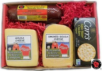 Wisconsin Cheese Company-Wisconsin Deluxe Specialty Gouda Cheese, Sausage & Cracker Gift Box. Perfect Gift for Father's Day.