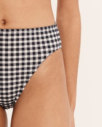 High-rise bikini bottom in gingham