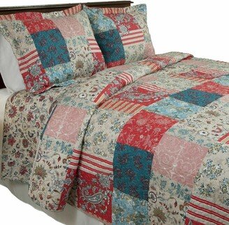 Snake River DÃ©cor Patchwork Paisley Flowers Quilted Blanket Bedspread Full/Queen