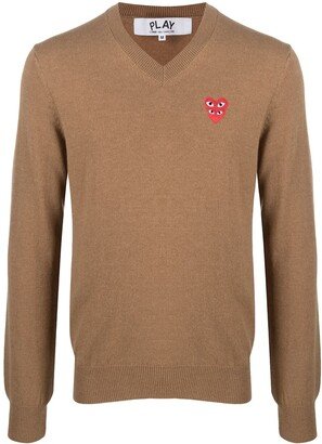 Fine Knit Sweater With Logo Patch