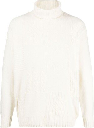 Patch-Detail Roll-Neck Jumper