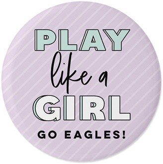 Pins: Active Play Like A Girl Pins, Large Circle, White