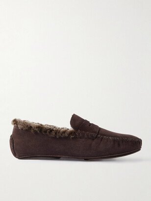 Kensington Shearling-Lined Suede Slippers