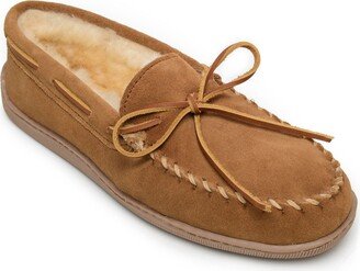 Men's Sheepskin Hardsole Moccasin Extended Sizes Slippers