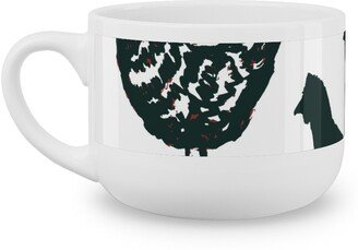 Mugs: Chickens - Neutral Latte Mug, White, 25Oz, Black