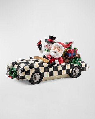 Granny Kitsch Special Delivery White Santa in Car