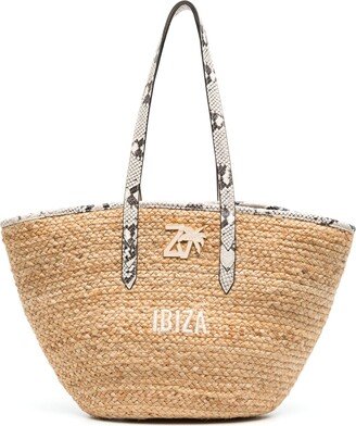 Ibiza logo-patch beach bag