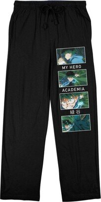 My Hero Academia Four Scenes Black Graphic Pajama Pants-Medium