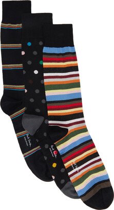 Three-Pack Multicolor Signature Socks