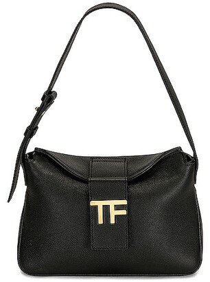 TF Grain Leather Mini Hobo Bag in Black