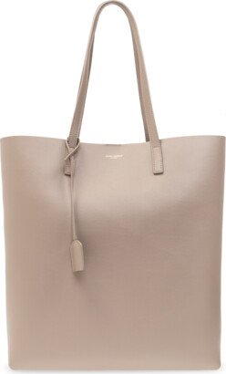 Shopper Bag With Logo - Beige