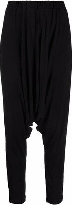 Elasticated-Waist Drop Crotch Trousers