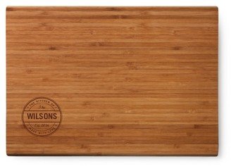 Cutting Boards: Family Stamp Cutting Board, Bamboo, Rectangle Ornament, White