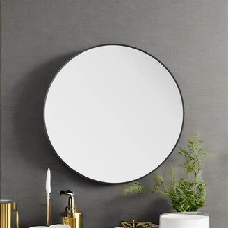 BESTCOSTY 30 Inch Round Mirror - Black